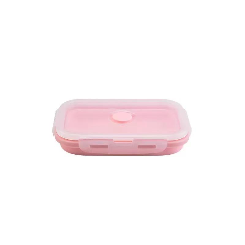 Food Grade Foldable Silicone Lunch Box, Microwave Safe Sealed Bowl, Portable Bento Box for Office Workers and Students, Refrigerator Storage