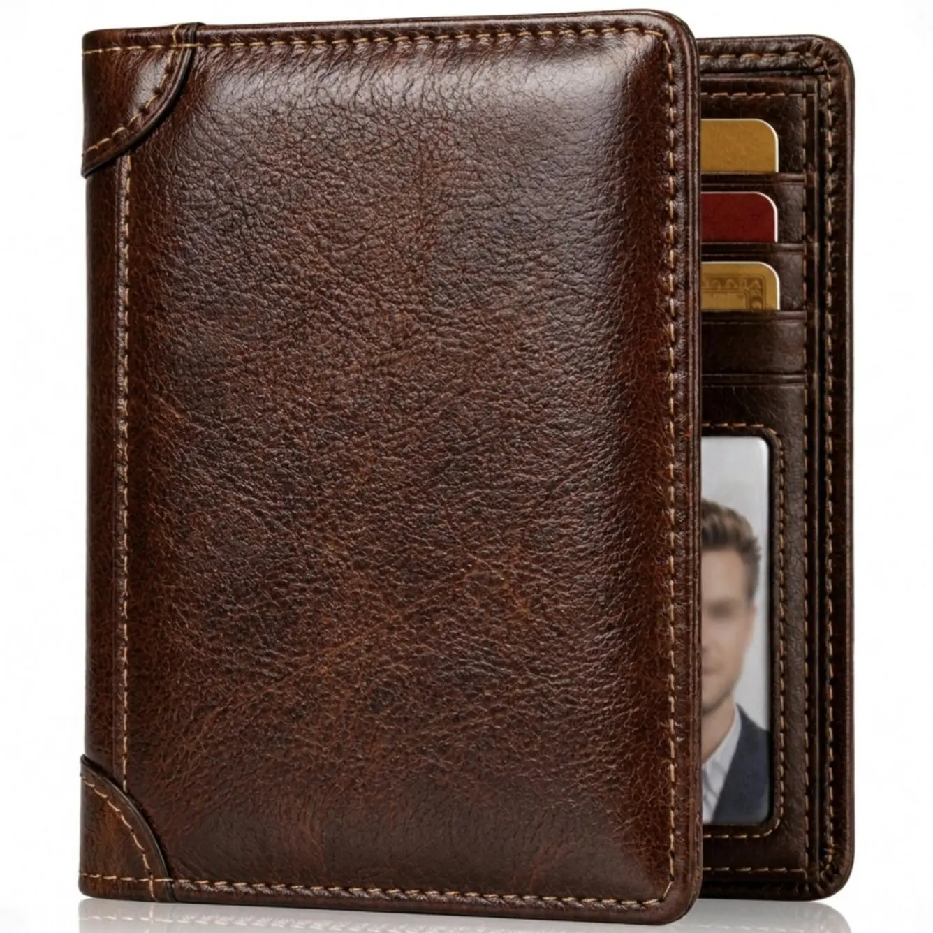 GENUINE LEATHER Wallet for Men, RFID Leather Wallet for Men,Vintage Leather Wallet for Men