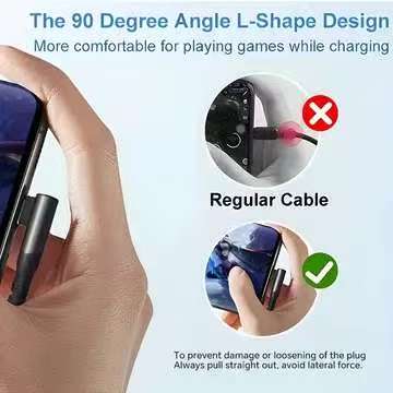 Fast Charging Type-C Data Cable, Right Angle USB to USB-C Design, Compatible with Samsung Huawei Xiaomi Redmi Oppo Oneplus Cellphone Smartphones