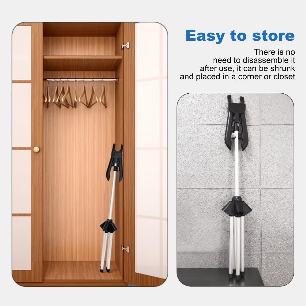 1 set includes 1 ironing hanger + 1 handheld ironing board. Retractable height adjustable, foldable for space saving and easy to carry. Thickened tube with strong load-bearing capacity, can store clothes. Suitable for home, hotel and dormitory use.