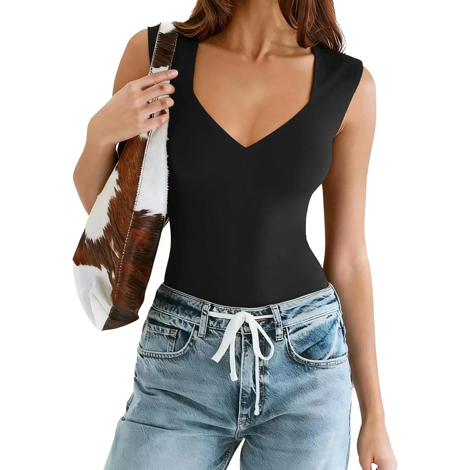Women's Sexy Seamless Double Lined Thong Bodysuit Tank Top Going Out TopsGift