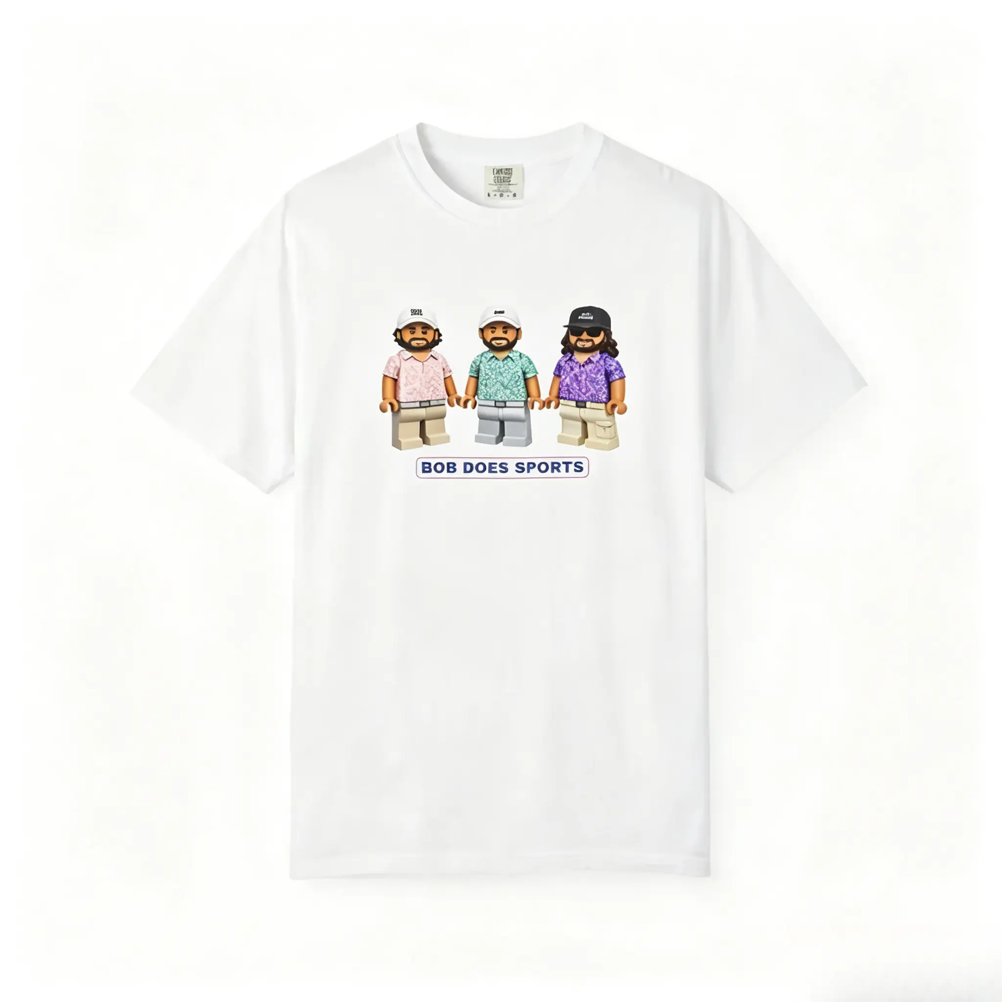 Retro Golf Brick Character Tee for Bob Does Sports Fans Funny Golf Crew Brick Figure Casual Cotton T-shirt Bob Does Sports Golf Lover Graphic Streetwear Tee