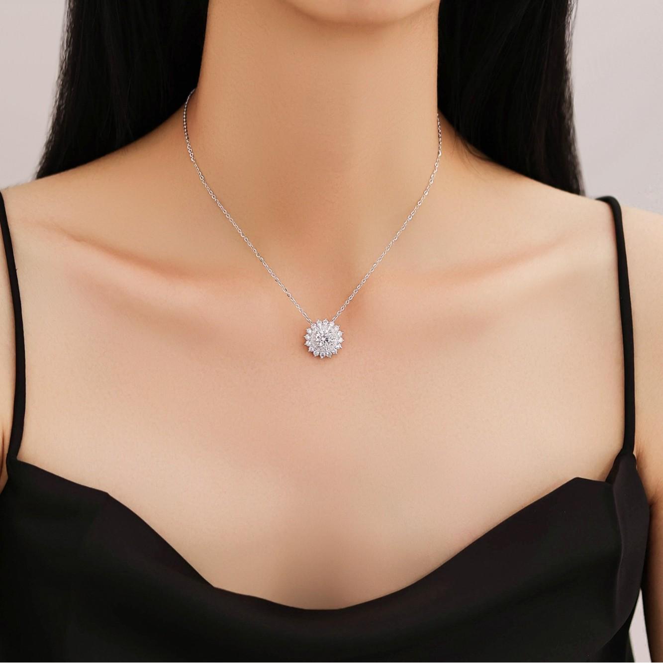 S925 Sterling silver Women's grace Snowflake Design Dangle Set, Necklaces and Rings，Christmas Themed Jewelry  for Party, Daily Decor