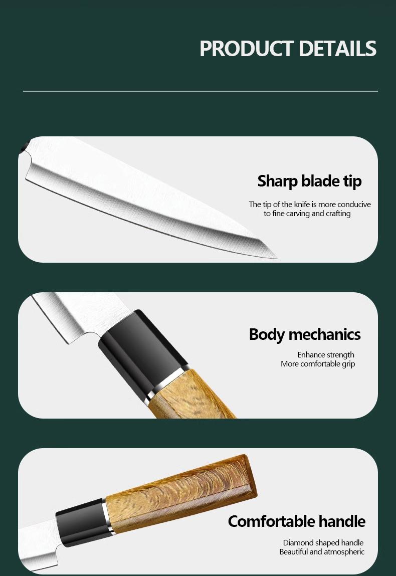 Multi functional kitchen knife 2-piece set, suitable for slicing, diced, and chopped, used for chefs and home kitchens, durable structure, catering to chef enthusiasts