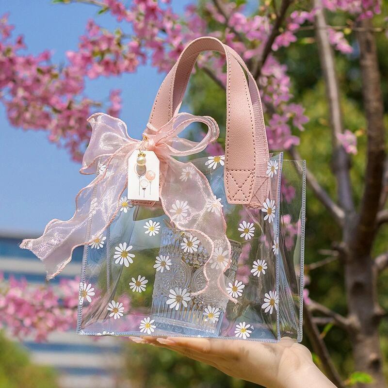 3 Items Festival Party Cute Gift Bags, PVC Memorial Souvenir Gift Bags, Bridal Shower Wedding Birthday Christmas Gifts