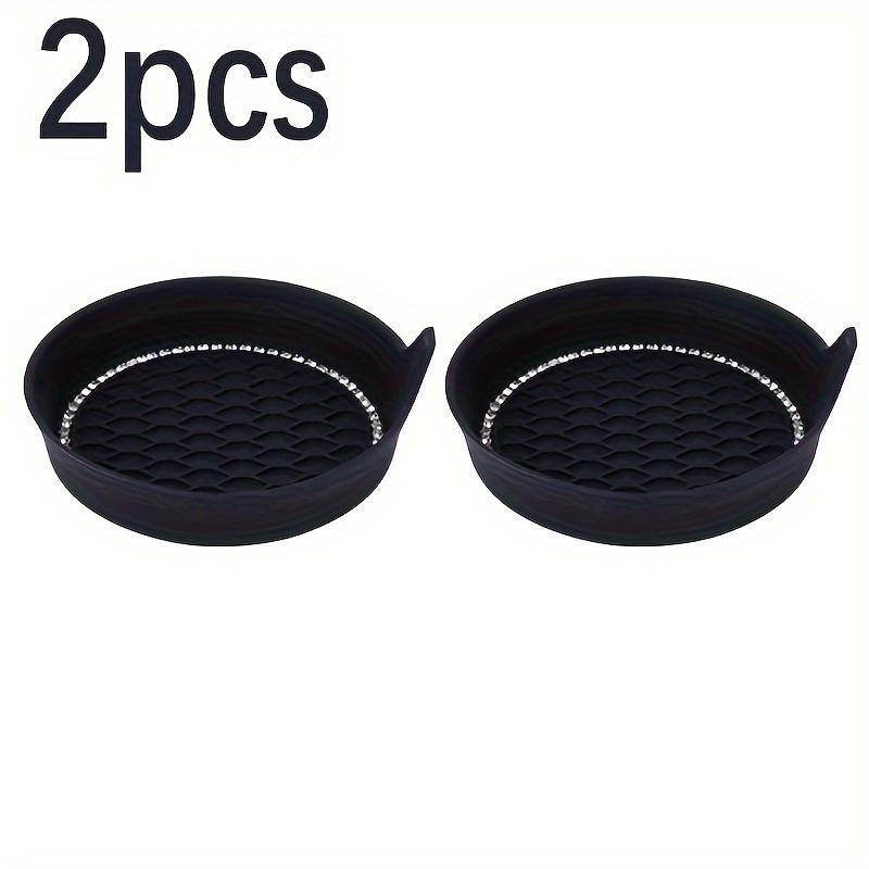 2 Counts Non-Slip Water Cup Pads, Car Coasters with Rhinestone Bling Decoration, Anti-Skid 8 cm Rubber Cup Mat, Car Interior Accessory