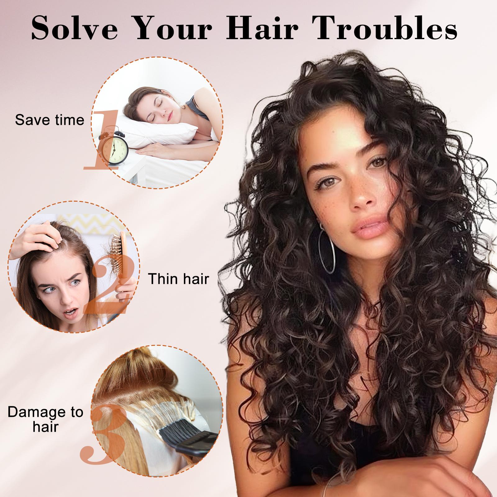 Curly Hair Extensions, 4PCS 16inch Clip in Hair Extensions Lace Weft Short Curly Hair Extensions Clip Ins Invisible Natural Hairpieces for Women, Chocolate Brown