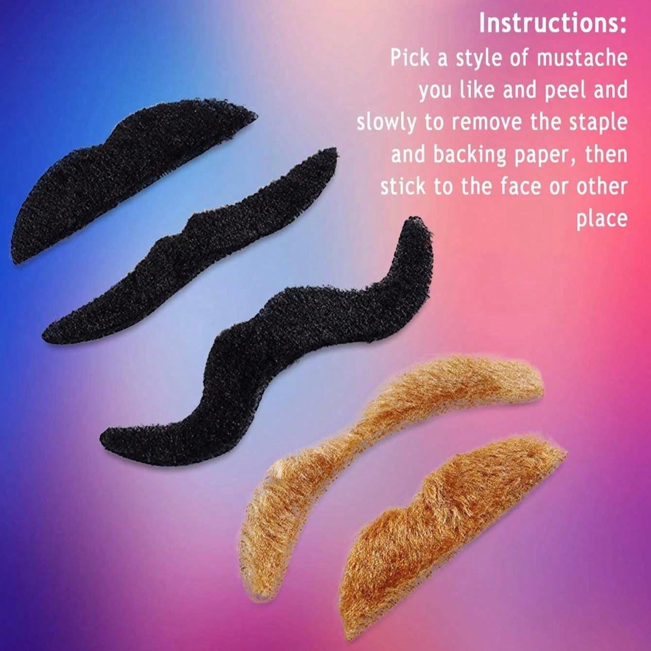 Self-Adhesive Fake Mustache Set, 4/12/24/48 Pieces, Unique Beard Styles, Perfect for Role Play, Halloween Party, Cosplay, Photo Booths