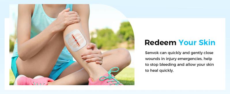 Senvok Butterfly Bandaids for Wound Closure, 2 Pcs Zip Stitch Wound Closure Strips, Surgical Laceration Repair Without Sew - Quick Clot - Emergency Wound Closures Device (PU)