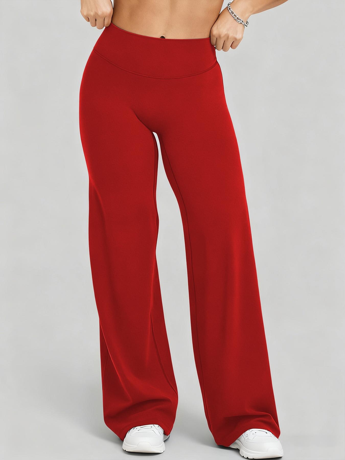 Women's High Waist Elastic Straight Leg Pants, Casual Soft Sporty Yoga Pants, Running Pants, Loose Fit Fashionable Fall Winter Daily Wear