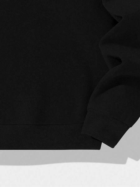 Men's Letter Print Drop Shoulder Zip Up Hoodie, Fashion Casual Regular Fit Hooded Sweatshirt for Daily Holiday Outdoor Wear, Men Clothes for Fall & Winter