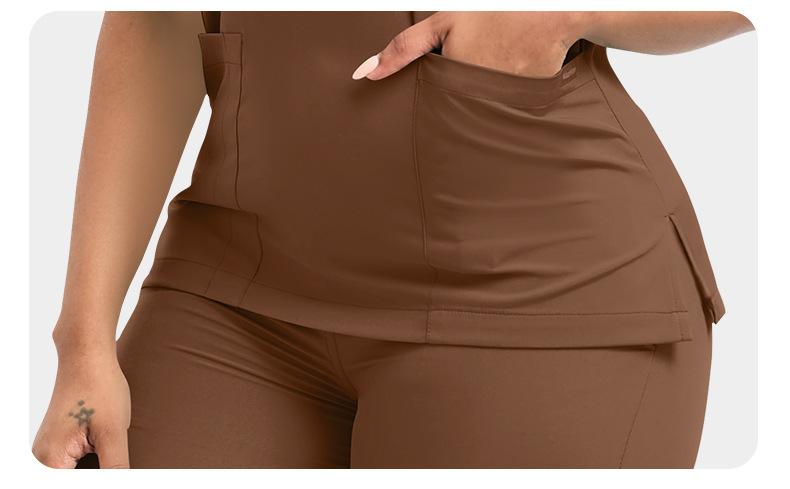 Daily Practical Work Clothes Set Solid Color Breathable Nursing Scrubs Women Uniforms Elasticity Pet Clinic Nurse Workwear Doctor Thin Uniform