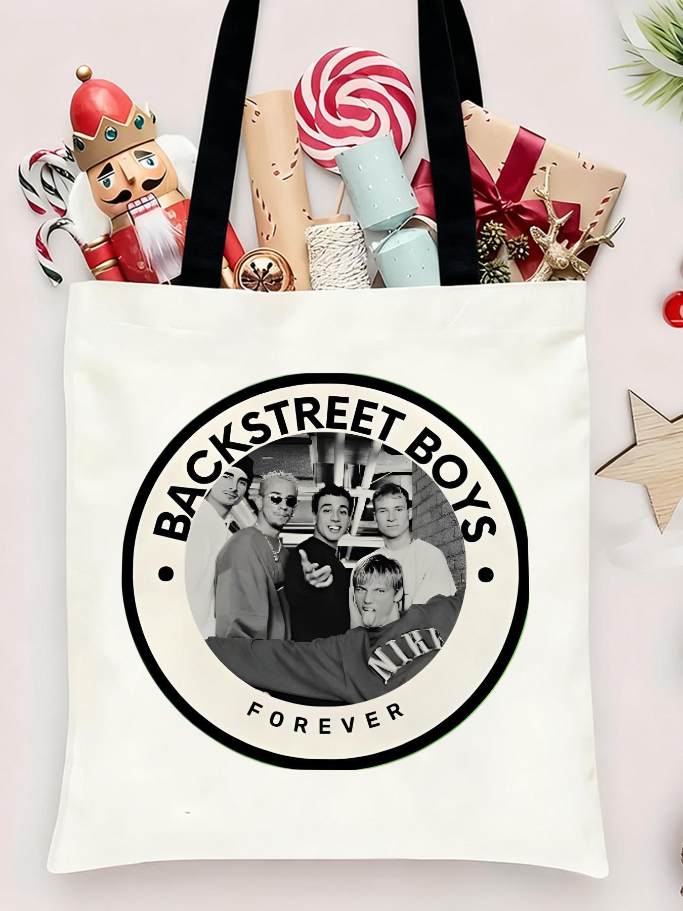 Backstreet Boys band Storage Bags Canvas Shopping Bag Christmas Party Tote Women's Handbag Festive Large Capacity Bag for Outdoor Picnic Party Travel Shopping Anime Crossbody Bags for Boys Girls Students Simple Tote