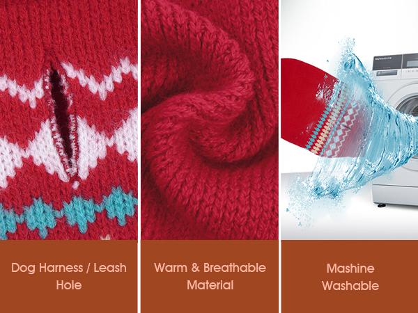 Kuoser Dog Sweater, Dog Sweaters, Boy Girl Dog Christmas Sweater, Pet Sweatshirt Outfits for Male Female Dogs, Warm Big Dog Pullover Knitwear Clothes for Fall Winter