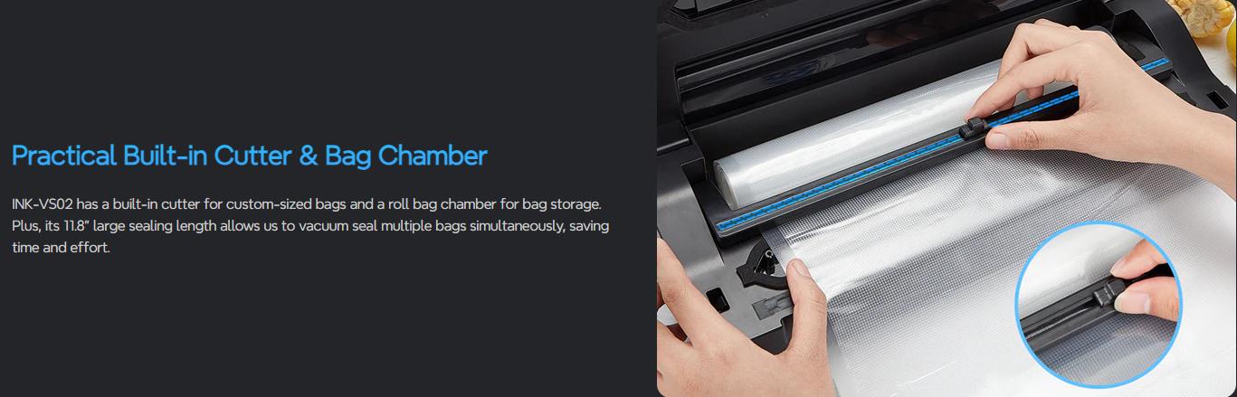 INKBIRD Durable vacuum sealing machine, 1 multifunctional food vacuum sealing machine, suitable for storing meat, vegetables, kitchen utensils, INK-VS02 meal prep containers