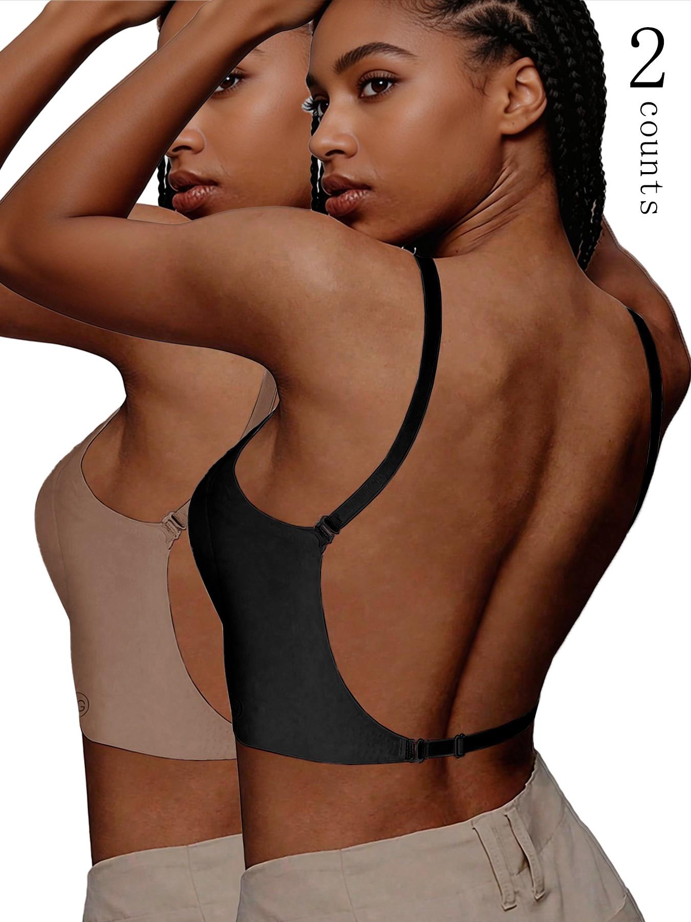 Women's Seamless Backless Bra, Multi-Strap Convertible Strap Wireless Push-Up Bra, Suitable for Wedding Dresses and Party Gowns