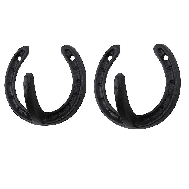 2 Vintage Cast Iron Wall Hooks, Hoop Coat Rack, Hang Keys, Towels, Hats, Rustic Style Wall Decor, Home Organization Essentials