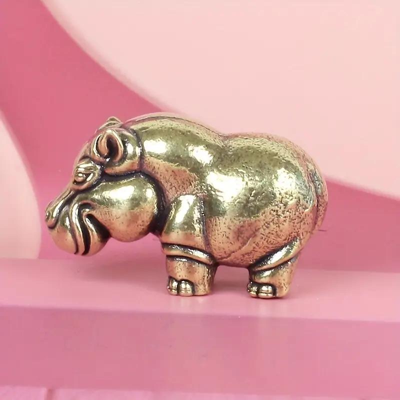 Vintage Brass Hippo Sculpture Decorative Figurine, Heavy Metal Figurine, Handmade Animal Statue for Home Office Desk Decoration, Father's Day Gift, Art Figurine, Collectible Figurines, Figurines For Collectors, Statues Figurines