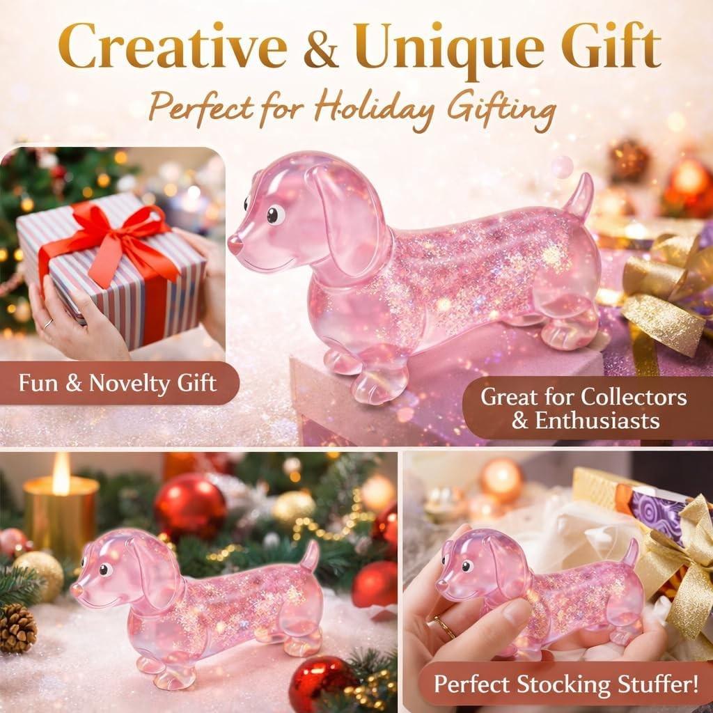 1/2/4PCS Dachshund Squishy Toy, Squishy Weiner Dog, Stress Relief Toy, Glitter Weiner Dog Maltose Stress Ball, Slow Rise Fidget for Anxiety Relief, Soft Squeeze Desk Gadget for Home Office Travel