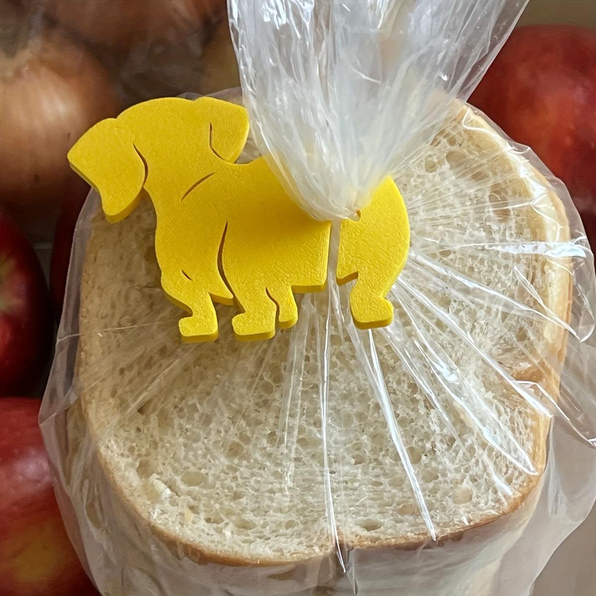 Dog-Themed Food Bag Sealing Clips, Plastic Bag Sealer, Moisture-Proof Dustproof Kitchen Organizer, Plastic Material, Ideal for Bread Snacks Storage, Set of 2