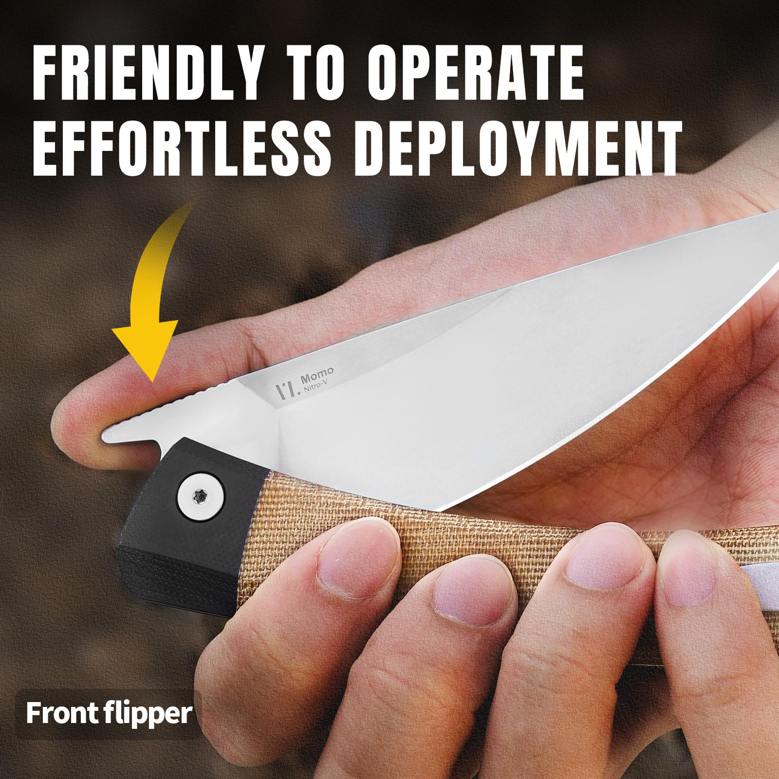 Kizer Momo Nitro-V Black G10+Micarta V4663A2 Kizer Momo Nitro-V Black G10+Micarta V4663A2