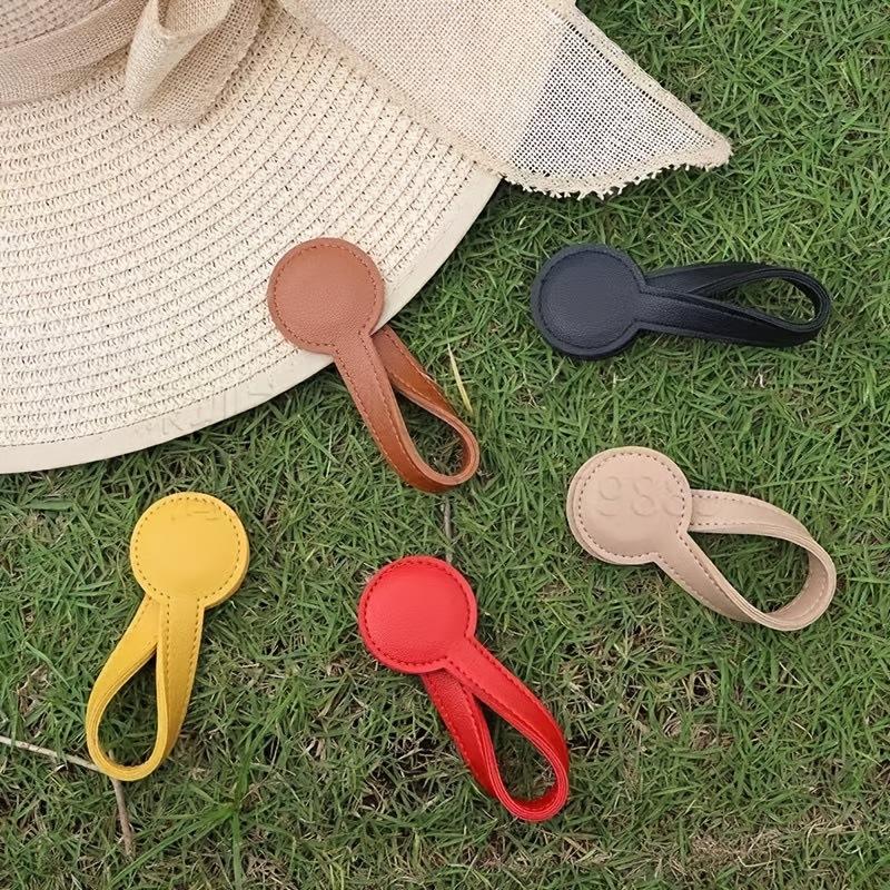 Imitation Leather Magnetic Hat Clip Outdoor Portable Hat Clip Keychain Pants Clip PU Hat Clip