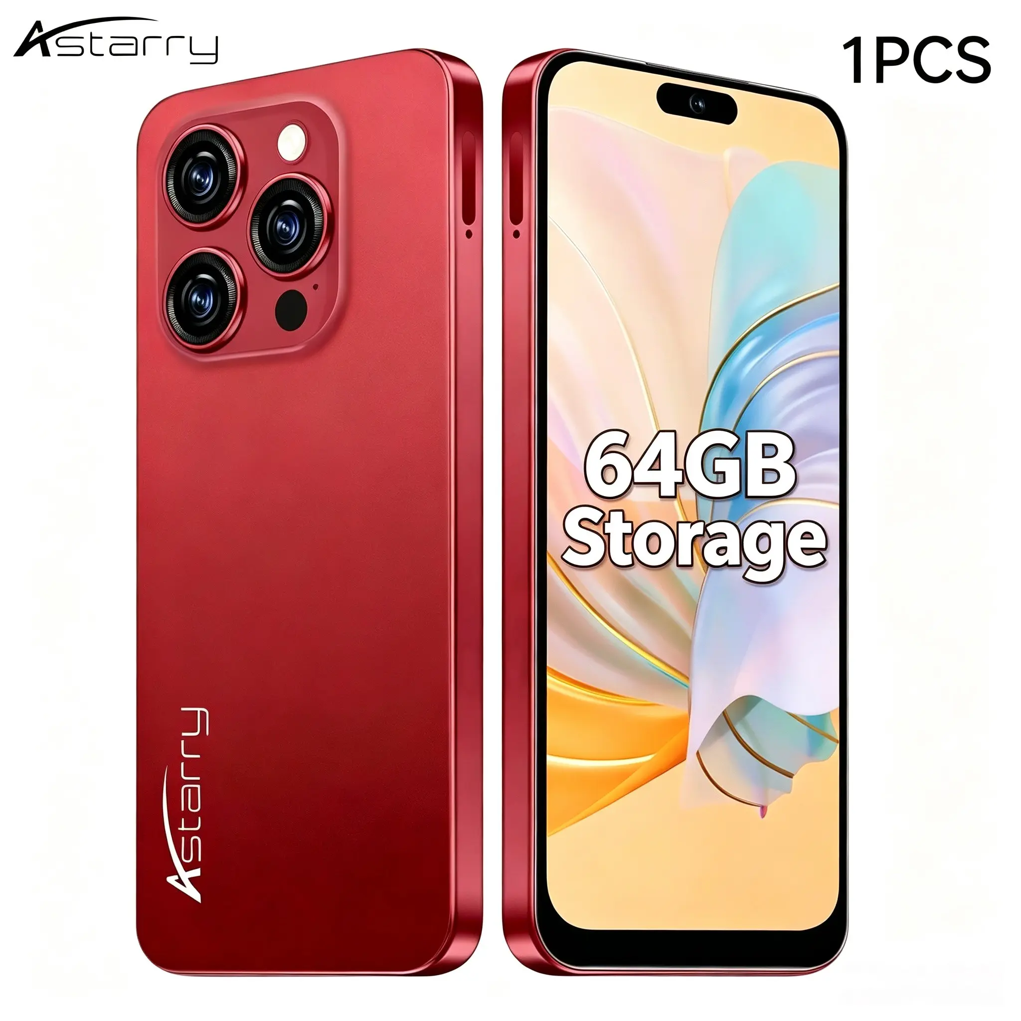 Astarry New 16 Pro Max Smartphone, Touchscreen Cellphone, 6.93-Inch HD Screen, 4GB + 64GB Storage, 13MP Camera, 4100mAh Battery, Dual SIM, GPS, Perfect Gift