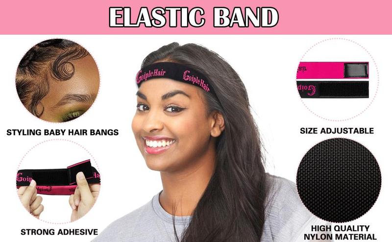 【Valentinesdaygift】9 Count Wig Essentials Kit - Lace Front Wig Glue, Remover, Wig Caps, Elastic Band, Hair Wax Love At First FindStick, Edge Control and Brush Melting Spray Haircare