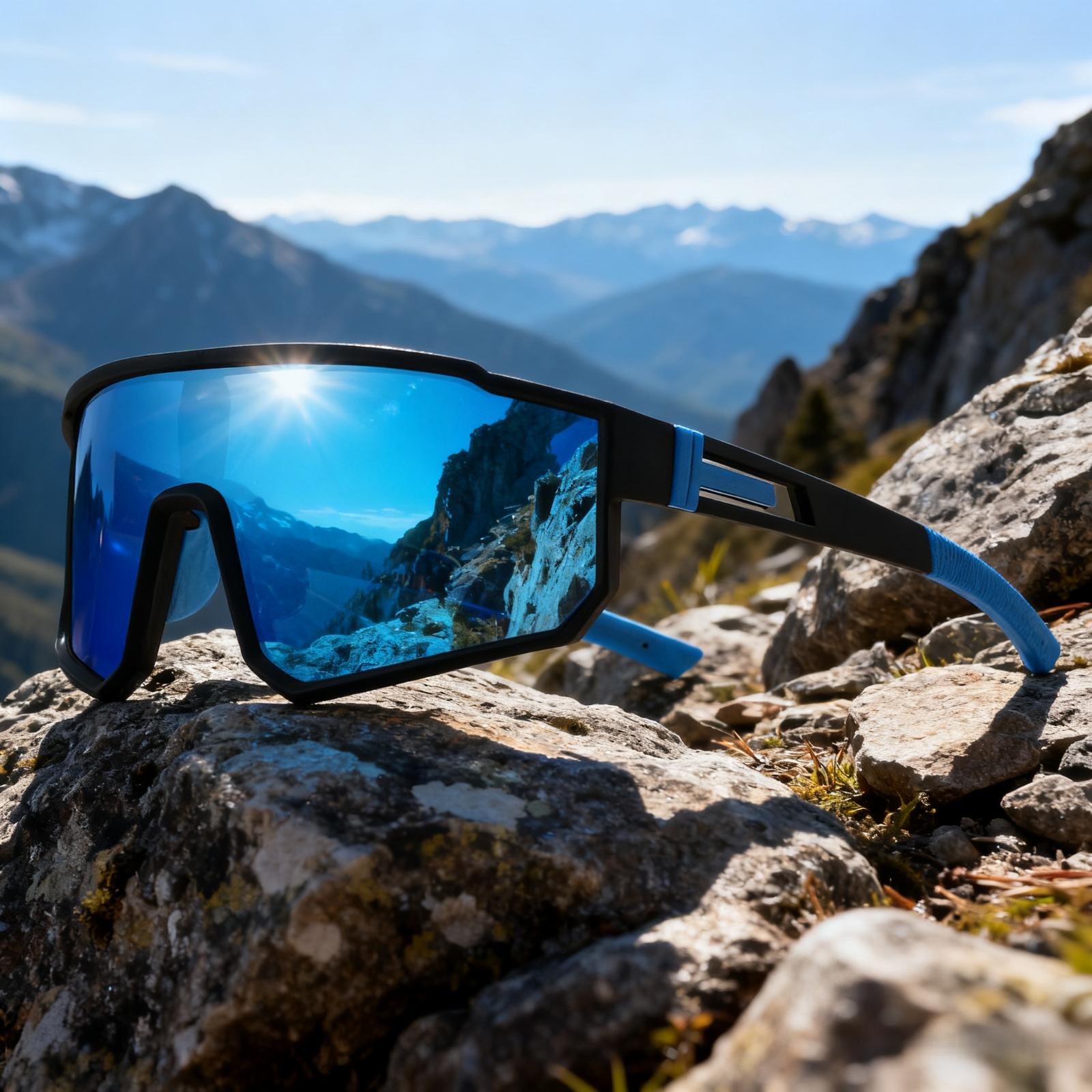 XUH 4PCS Unisex Oversized Sports Cycling Sunglasses, Colorful Wraparound UV400 Protection Windproof Glasses, Comfort Fit for Cycling Hiking Outdoor Sports,summervibes