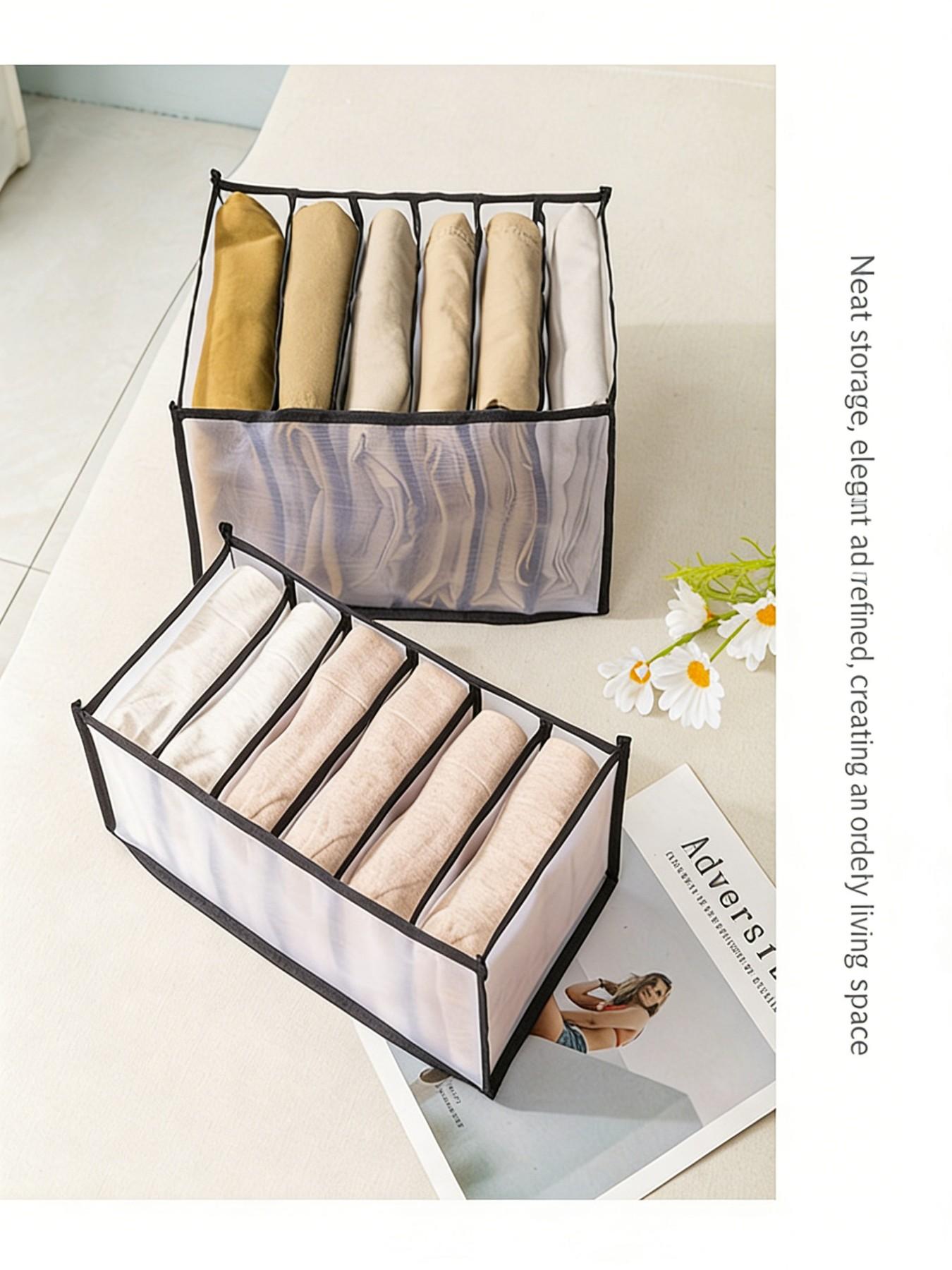 Foldable Underwear Storage Box, Drawer Style Divided Organizer Bag, Socks Bra Panties Separated Compartment, Clothing Organiser