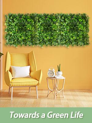Grass Wall Panel Backdrop Wall,Artificial Green Plant Home Hanging Decoration,Indoor Outdoor Backyard Garden Fake Hedge room decor 20*20" 6 Pack