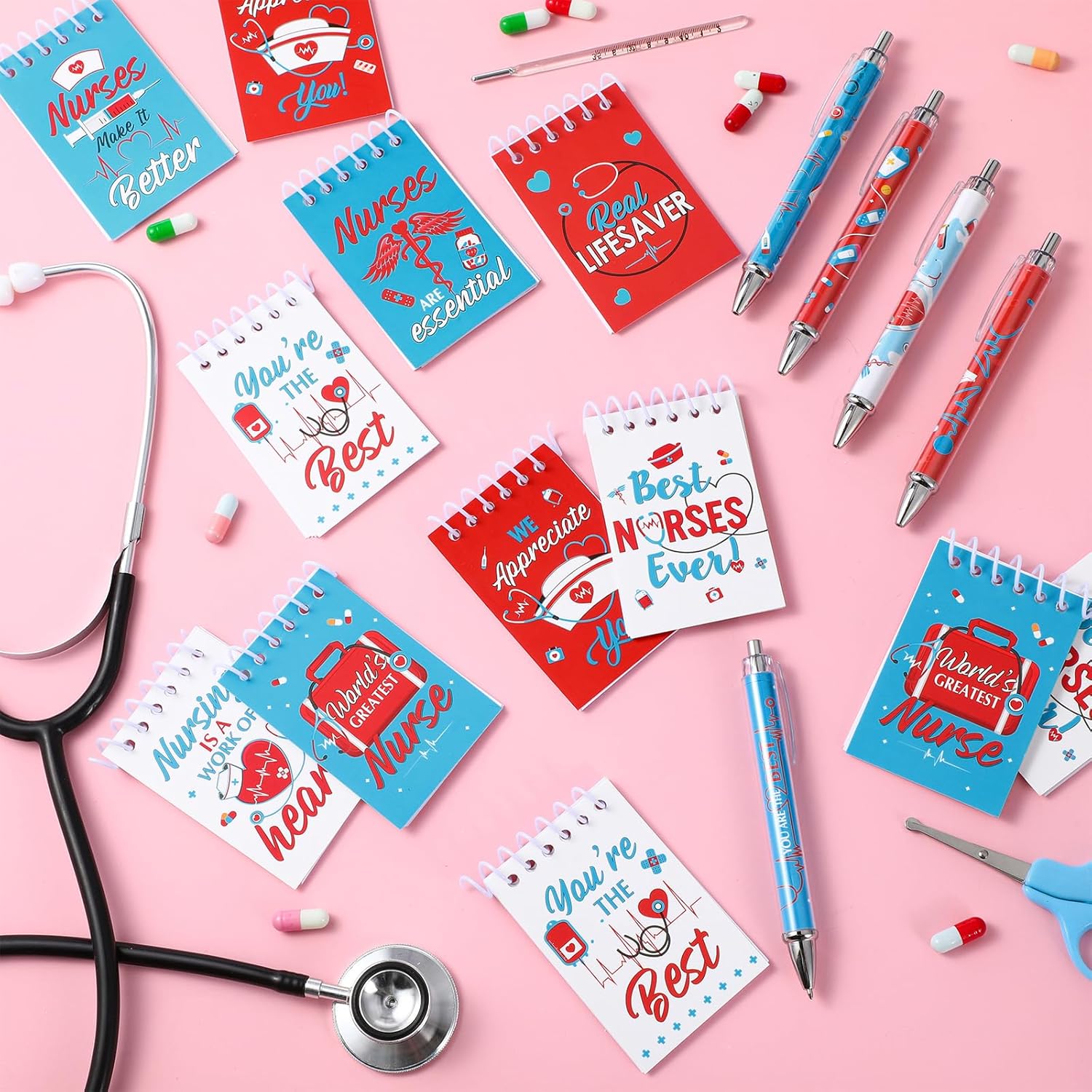 32 count Nurse Appreciation Gifts Set Spiral Notebooks and Ballpoint Pens Bulk Inspirational Pocket Journals Themed Mini Notepads Nurse Day of the Week Party Supplies Favors 32 count Nurse Appreciation Gifts Set Spiral Notebooks and Ballpoint Pens Bulk Inspirational Pocket Journals Themed Mini Notepads Nurse Day of the Week Party Supplies Favors