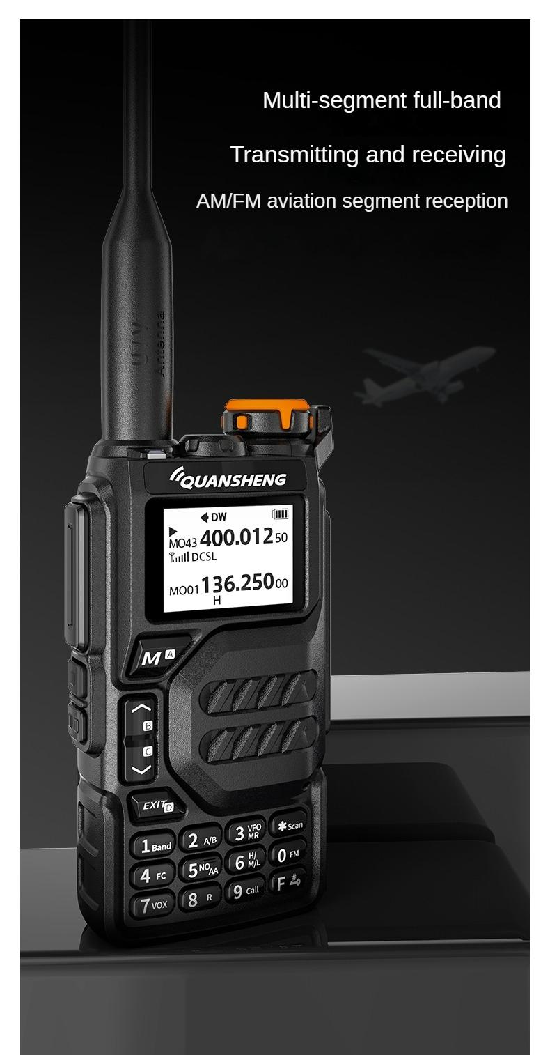 Quansheng Uvk5 Am/fm/dtmf Digital Walkie Talkie, 200 Channel Type-c Charging Three Frequency Receiving Walkie Talkie Noaa Weather Forecast, with Flash Vox Replication Frequency Lcd Display