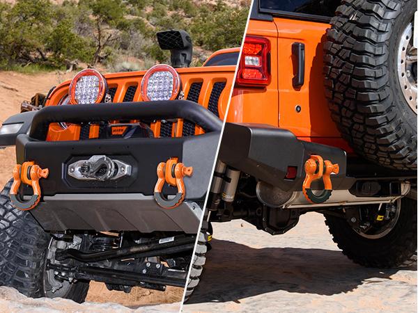 Nilight 2 Pack 3/4" D-Ring Shackle 4.75 Ton (9500 Lbs) Capacity with 7/8" Pin Heavy Duty Off Road Recovery Shackle with Isolators & Washer Kit for Jeep Truck Vehicle, Orange Parts Hardware Vibration Dampening Tow Strap Hooks  dealsforyoudays