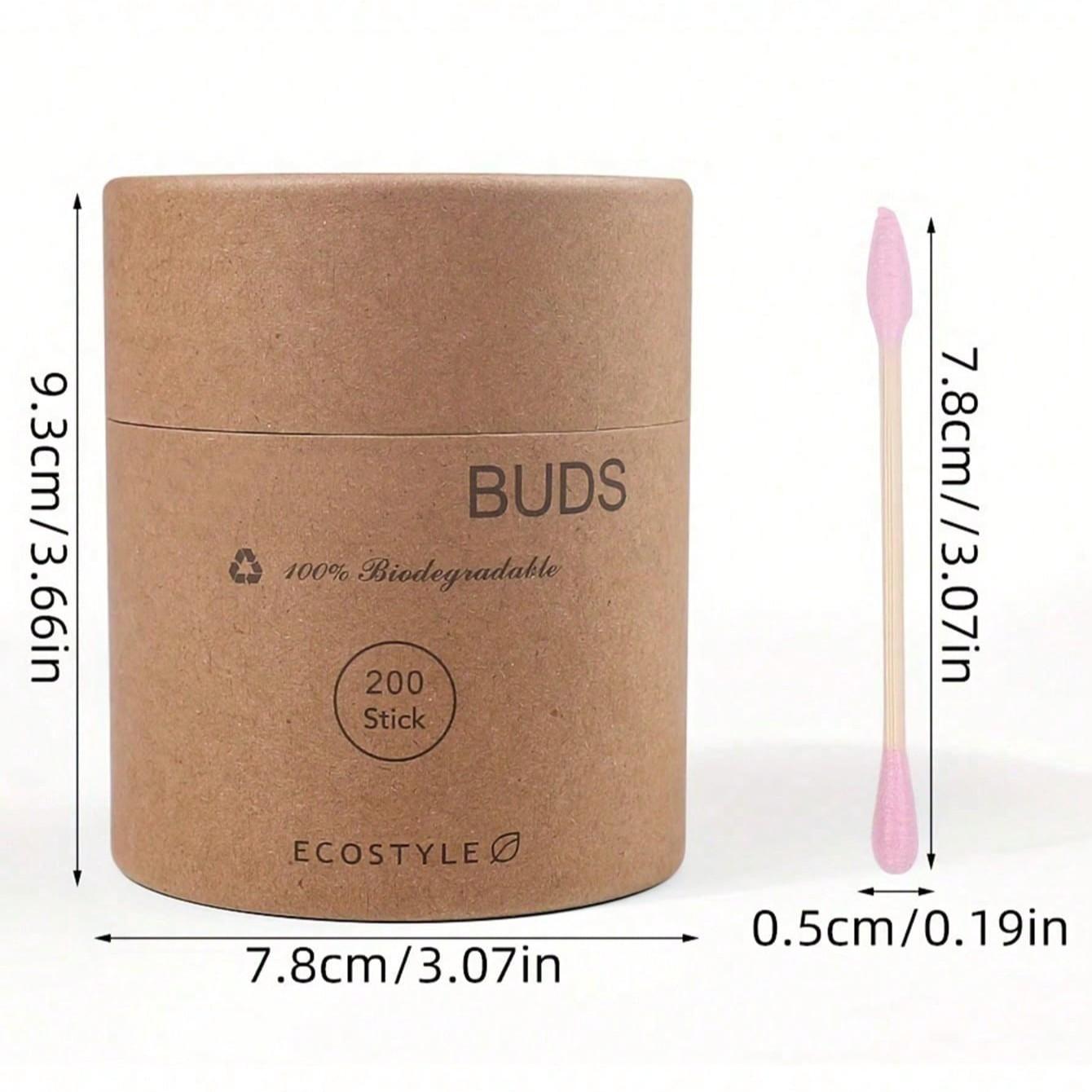 Eco-Friendly Bamboo Cotton Swabs, 200pcs Soft Disposable Dual-Ended, Perfect for Makeup Removal, Ear Cleaning, Nail Art, Handmade Crafts