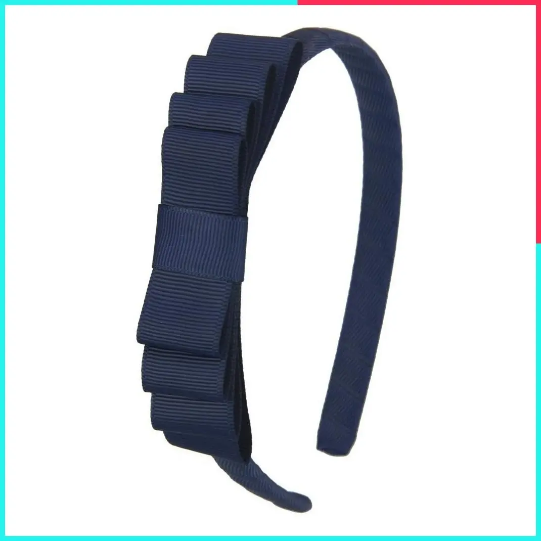 Navy Blue Knotted Bow Headband for Toddler Girls