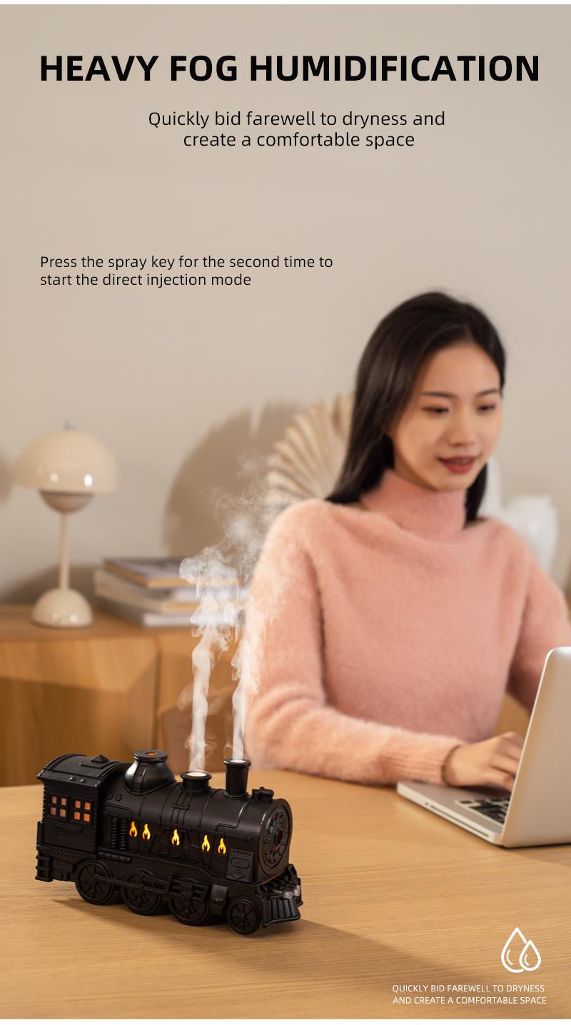 Aromatherapy Machine with Desktop Remote Control, Humidifier, Quiet and Cool Mist, Retro Design, Essential Oil Diffuser