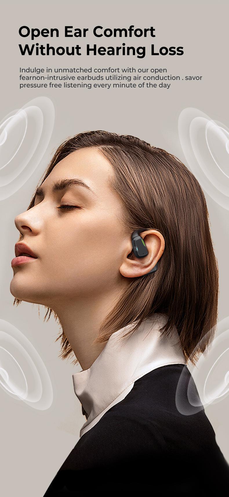 ERAZER XP6 Translation Wireless Earbuds With Translate APP Open Free Wireless Bluetooth Earphones For Listening To Music&Calling, LED Lights Touchscreen, Ergonomic Ear Hooks, Ultra-Comfort,Translator Wireless Headphones,Support 150 languages,30H Playtime