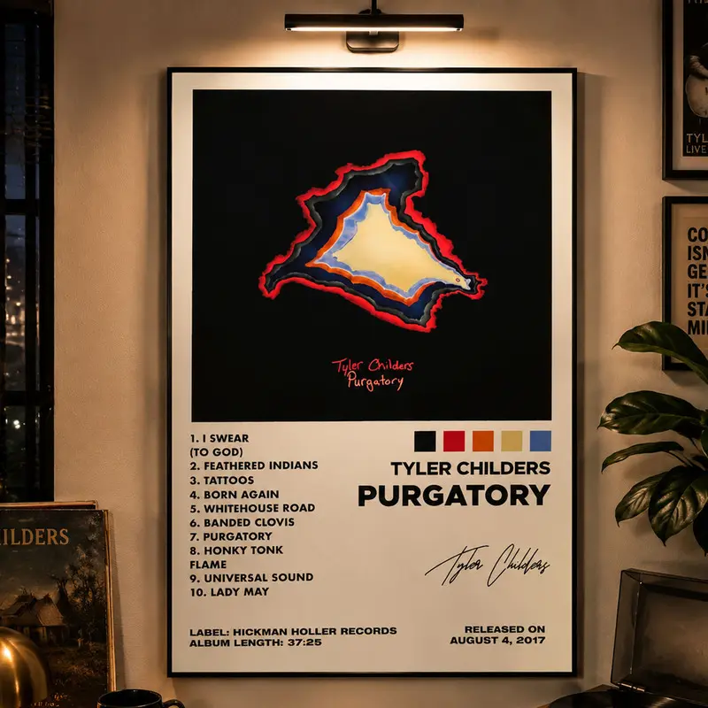 Tyler Childers Purgatory Poster, Country Music Wall Art, Americana Album Print, Vintage Music Decor, Bedroom Bathroom Wall Art, Rustic Home Decor, Music Lover Gift, Nashville Style Artwork, Folk Music Poster
