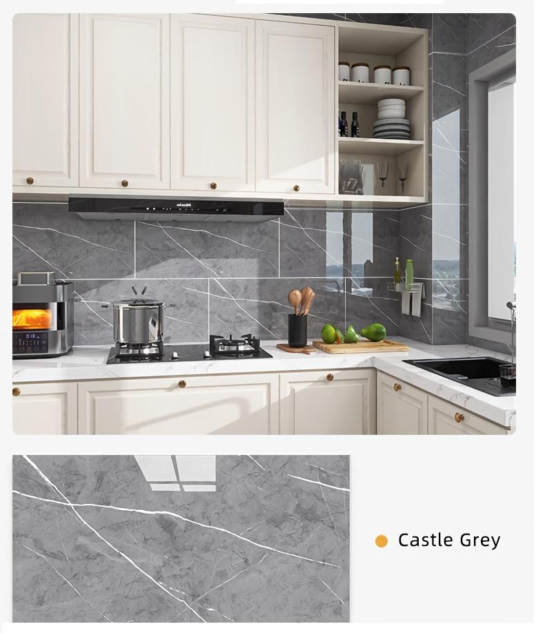 10/30 Pcs Marble Peel and Stick Wallpaper Tiles | Waterproof Vinyl Backsplash Panels for Bathroom, Kitchen & Living Room | Self-Adhesive with Blue/Gold/Grey/White Marble Patterns | 11.8in*11.8in (30cm*30cm) - Tool-Free Installation, No Glue Needed