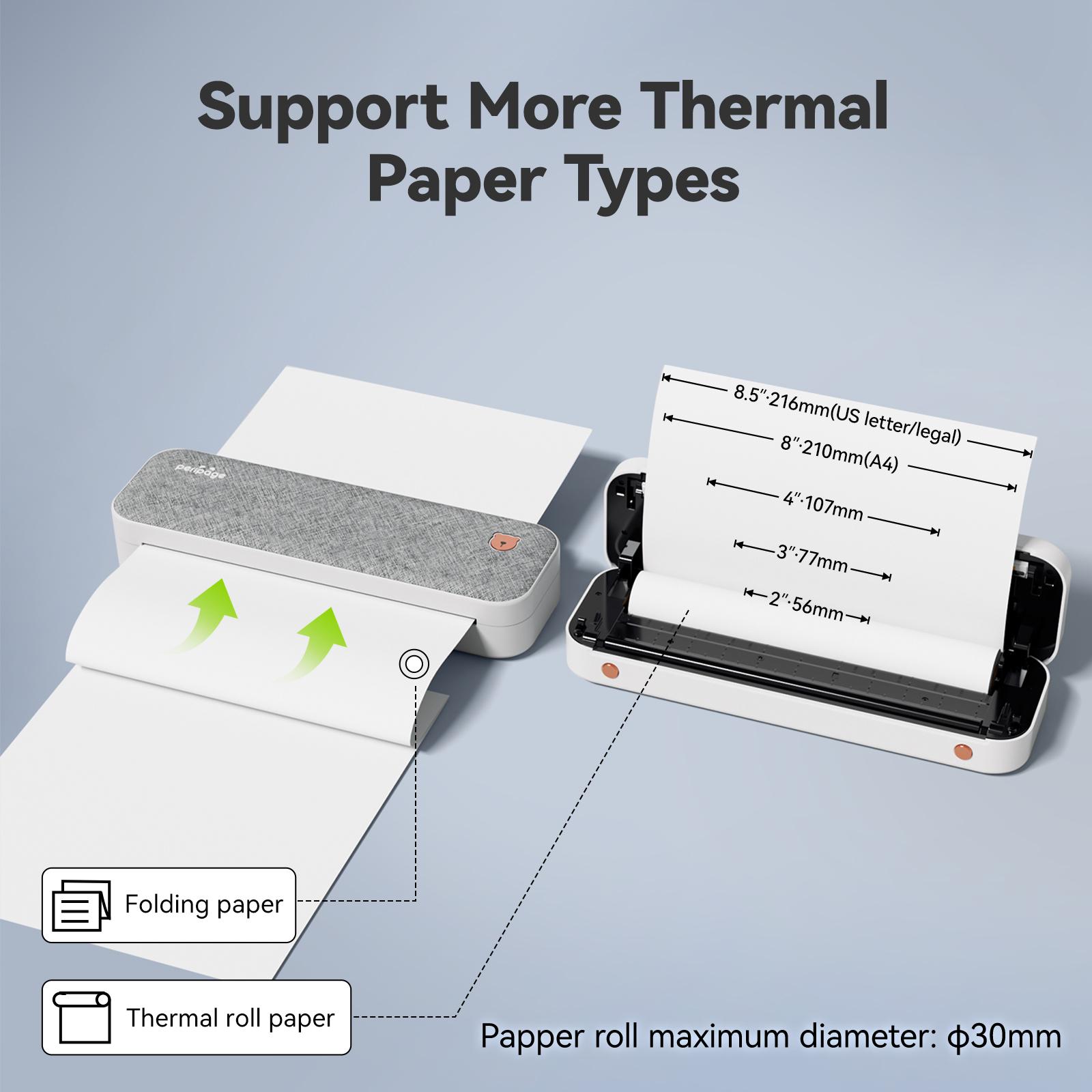 A40 Mini Thermal Printer – Wireless Inkless Bluetooth Printer for Docs, Tattoo Paper & Photos, Compatible with Android & iOS (Pink)