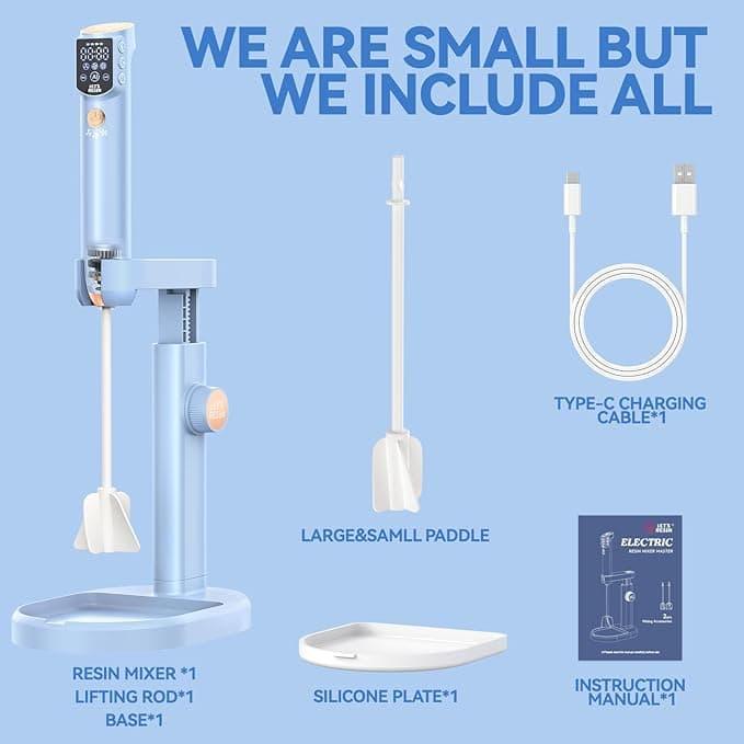 Upgraded Resin Mixer Master,3 Speeds Control Epoxy Mixer with AI Mode&HD Large Screen,Intelligent Resin Mixer Electric and Stand for Epoxy Resin,Resin Molds, Soap Making - Let's Resin