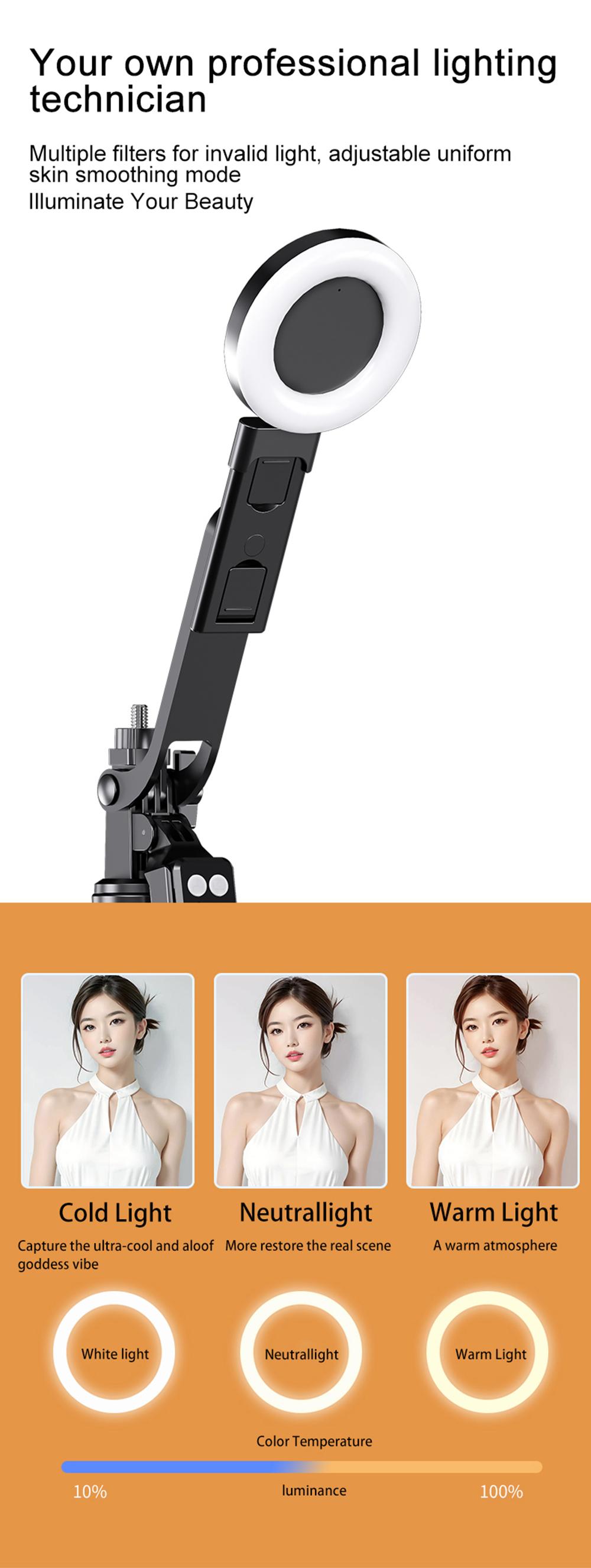 67" Phone Tripod Selfie Stick for iPhone, Samsung & Android, Upgraded Mobile Stand with Wireless Remote and Fill Light for Home & Outdoor Use, Support Camera Video Recording Remote, Short Video Scrolling, Cellphone Travel Photography Kit