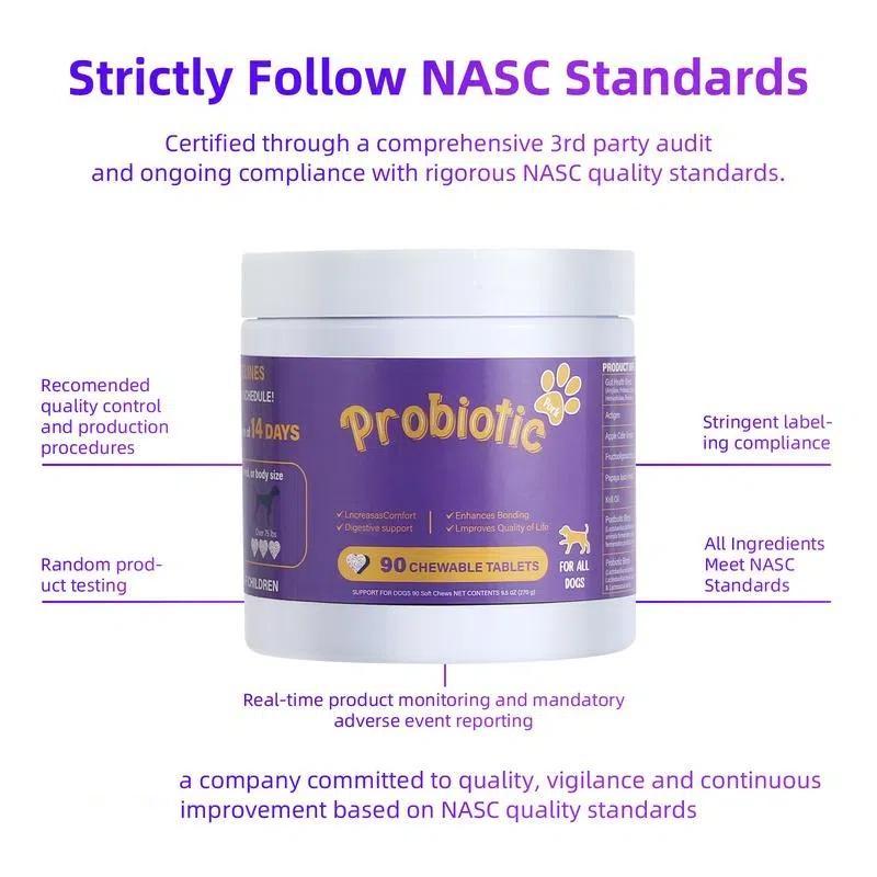 8-in-1 Multivitamin Soft Chews for Dogs – Probiotics, Gut & Immune Support Probiotics for All Breeds and Ages Dogs, Support Gut Digestive Health, Anti Diarrhea, Constipation Relief, No More Allergies, Dog Supplements - Pork Flavor - 90 Soft Chews