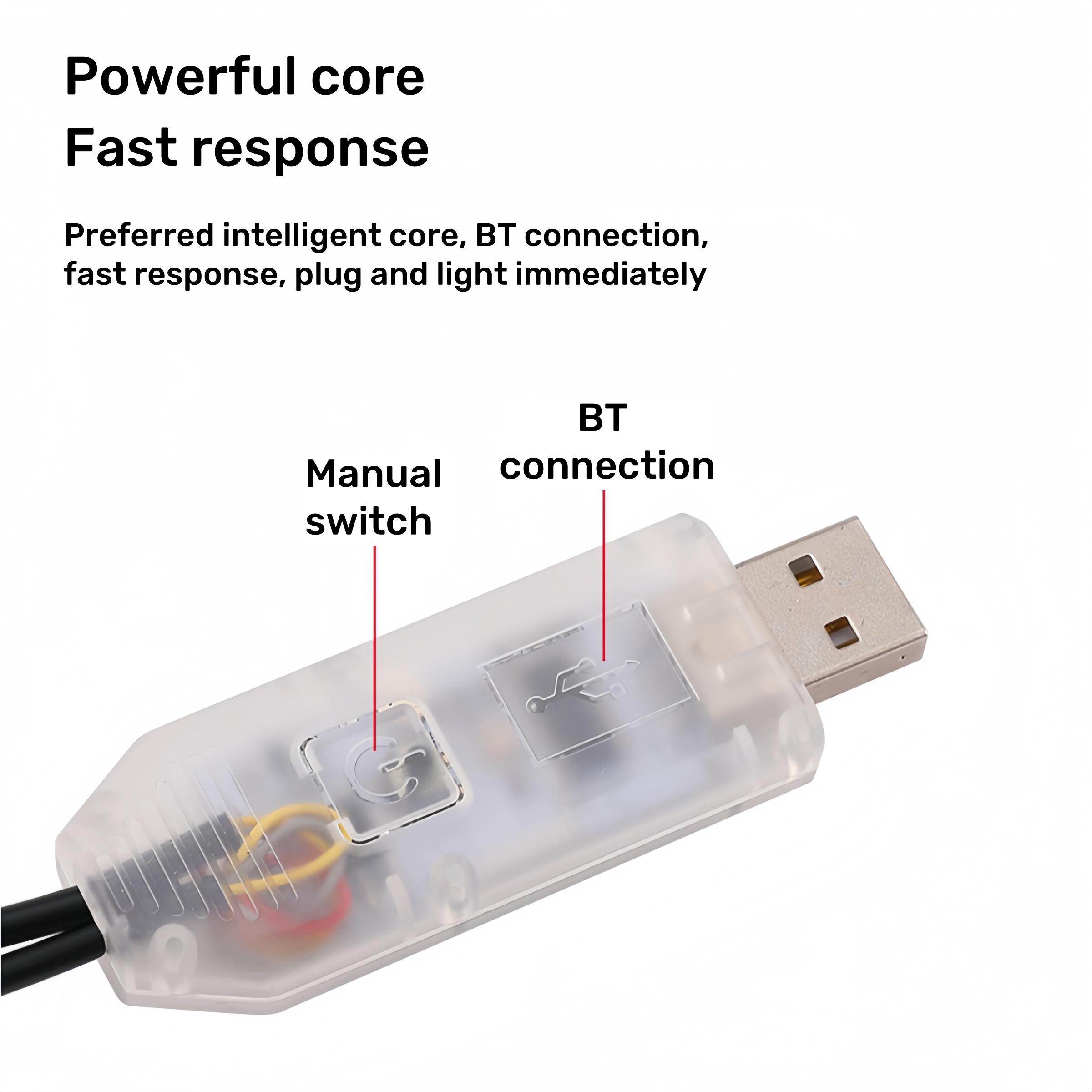 Car Center Console Ambient Light, Car Interior LED Lamp, Acrylic Dashboard Atmosphere Light, USB Wired Flowing Light, Car Ambient Lighting, Interior Car Lights