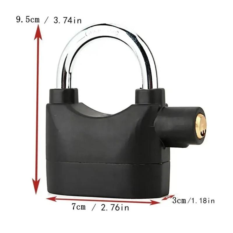 Alarm Hanging Lock, 110db Outdoor Stainless Steel, Durable with 3 Keys, High Security Anti-Theft for Garage, Fence, Storage Unit, Alarm Padlock