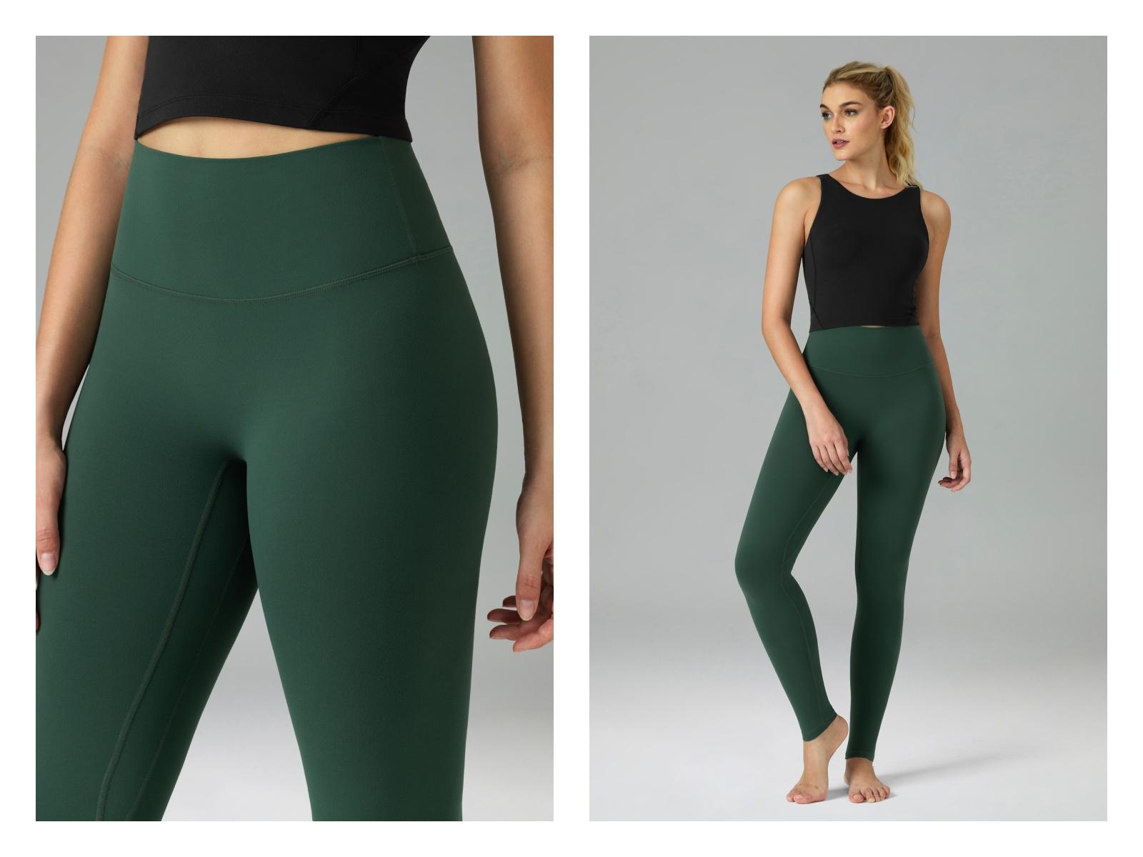 Colorfulkoala Women's No Front Seam Leggings Light Color Edition Dreamlux  High-Waisted Yoga Pants Tummy Control Athletic Workout Leggings with Inner Pocket 25"/28"