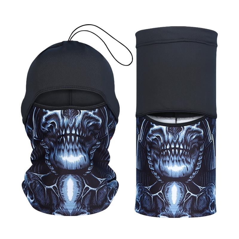 Winter Thickened Warm Head Cover, Multi-Function Face Mask Scarf Hat, Stylish Print Balaclava for Outdoor Sports Ice Fishing Cycling Hiking Skiing