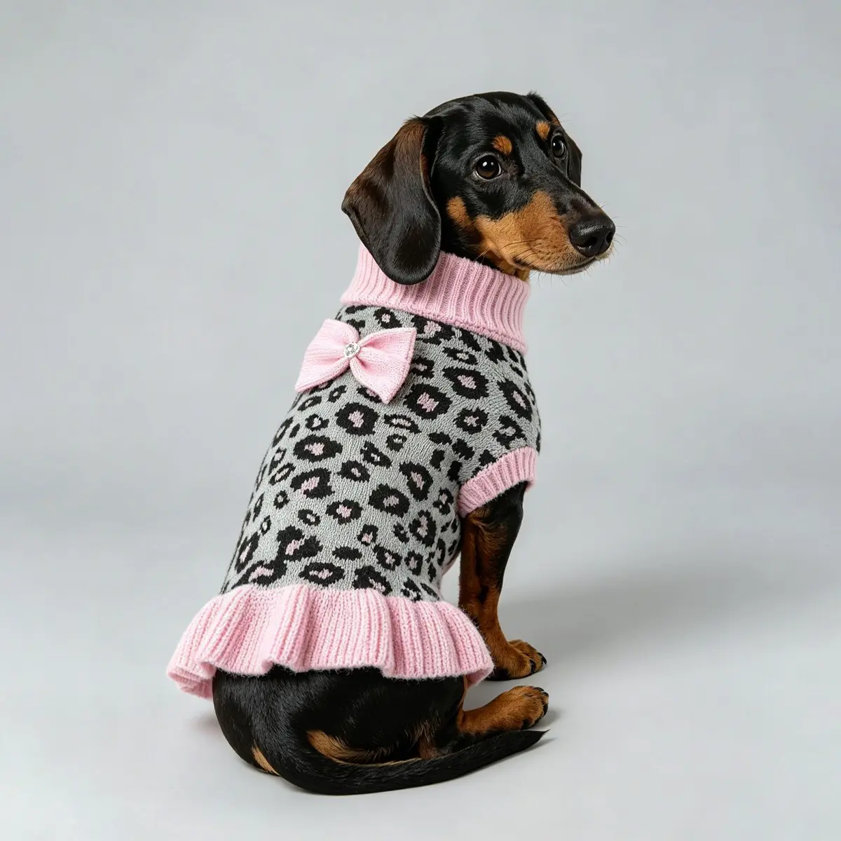 Elegant Cute Dog Sweater Dress, Classic Plaid Skirt, Soft and Stretchy, Perfect for Pugs, Comfortable Pet, Stylish Animal Clothing