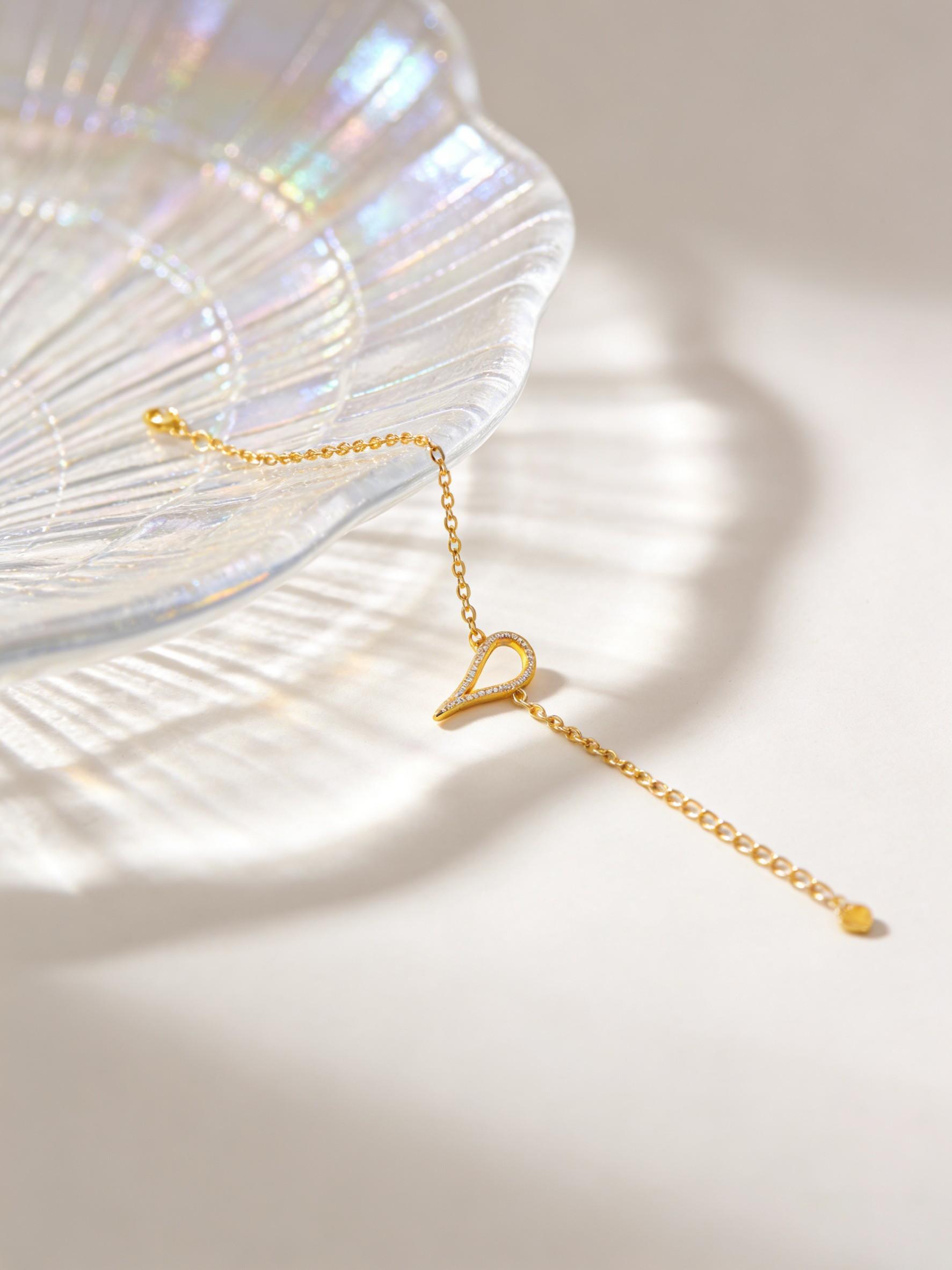 Luxury Minimalist 18K Gold Plated Teardrop Bracelet, Dainty Adjustable Chain For Women, Perfect Daily Office & Bestie Gift